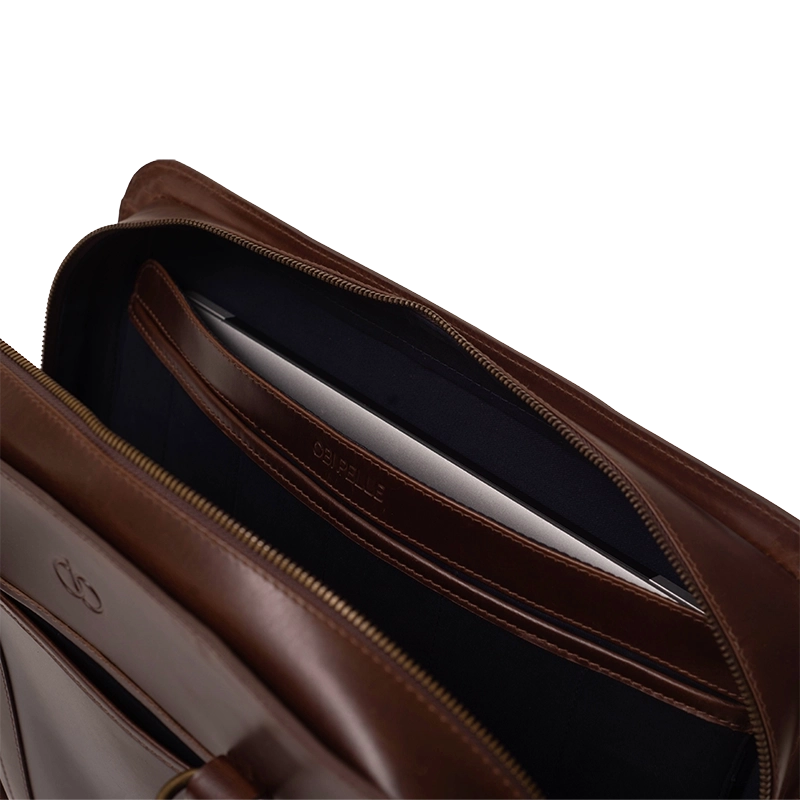 Leather Business Bag for Men in Crazy Brown, Carlos by Obi Pelle#Color_Crazy Brown