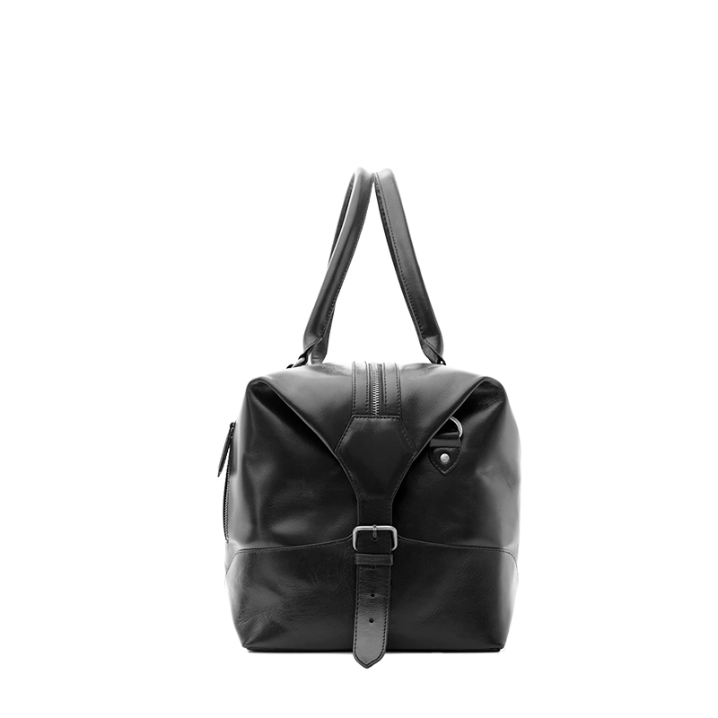 Leather Weekender Bag for Men in Midnight Black, Milano by Obi Pelle#Color_Midnight Black